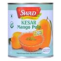 SWAD Kesar Mango Pulp | No Added Preservatives & Sugars | Export Grade Kesar Aamras | Natural Kesar Mango Pulp without added Sugars | Sugar Free Aamras for Guilt Free Sweet Trip | Tin Pack of 2 (850g)