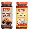 SWAD Pack of Rajasthani Garlic Chutney 250g | Tamarind & Date Chutney 300g Pack of 2