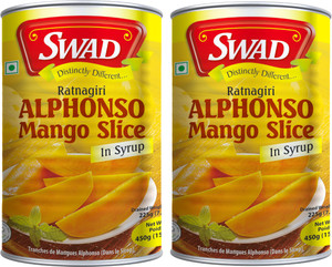 swad ratnagiri alphonso mango slice  pack of 2 - 450g each 