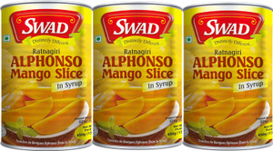 swad ratnagiri alphonso mango slice  pack of 3 - 450g each 