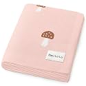 Swaddle Blanket for Girls 100% Cotton Buttery Soft Cozy Receiving Swaddle Crib Stroller Blanket for Shower Gift Registry for Newborns, Infants, Toddlers (Mushroom - Pink)