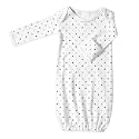 SwaddleDesigns Softest Cotton Baby Pajama Gown with Foldover Mitten Cuffs for Infant Boy and Girl, Newborn, 0-3 Months