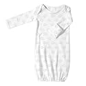 SwaddleDesigns Softest Cotton Baby Pajama Gown with Foldover Mitten Cuffs for Infant Boy and Girl, Newborn, 0-3 Months