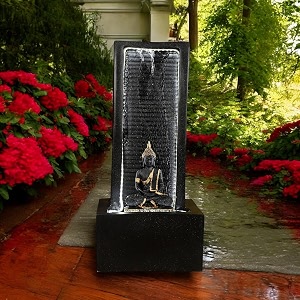 25 feet slate buddha water fountain with buddha statue led lighting home office garden  housewarming item  buddha fountain amp water fountain for outdoorindoor decor 25 feet