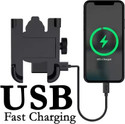 Swaminex USB Bike Mobile Holder with Charging | Motorcycle Phone Mount Stand Bike Mobile Holder