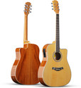 swan7 SW41C-NAT Natural Glossy Semi-Acoustic Guitar with Equalizer Bag and Picks Semi-acoustic Guitar Spruce Rosewood Right Hand Orientation (Natural)