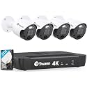 SWANN Master 4K 8 Channel Home Security Camera System, 2TB NVR, 4 PoE IP Cameras Outdoor, 8MP Wired Surveillance CCTV, Heat Motion Vehicle Detection, LED Light, 24/7 Recording Security Camera, 876804