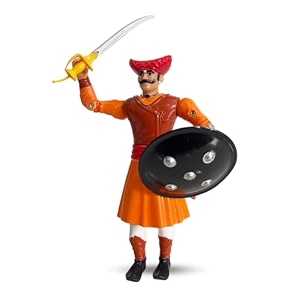 swarajyache shiledar - the true super hero - 6 inch tall action figure with accessories mawala orange