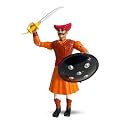 Swarajyache Shiledar - The True Super Hero - 6 Inch Tall Action Figure with Accessories (Mawala, Orange)