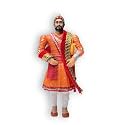 Swarajyache Shiledar - The True Super Hero - 6 Inch Tall Action Figure with Accessories (Orange, Maharaj)