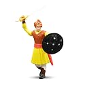 Swarajyache Shiledar - The True Super Hero - 6 Inch Tall Action Figure with Accessories (Subhedar - Old, Yellow)