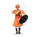 Swarajyache Shiledar - The True Super Hero - 6 Inch Tall Action Figure with Accessories (Subhedar, Orange)