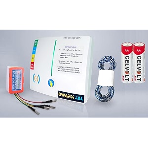 swarn jal model a-se20m-c water tank overflow alarm and empty alarm with 4 level indicator  20 meter wire cell powered shock proof1 year complete warranty patented technology