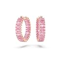 Swarovski Matrix Crystal Hoop Earrings, Blue and Clear Crystals, Rhodium Finish