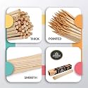 (4 inch-3mm) 240 Wooden Bamboo Skewers | Bamboo Skewers for Grill | Barbeque Sticks