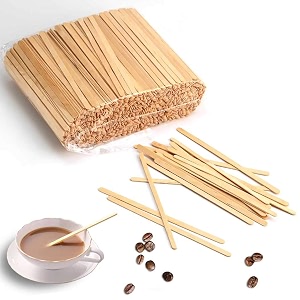 disposable birchwood coffee stirrer sticks  tea stirrer  beverage stirrer  craft stick 55 inch with round end  pack of 1000