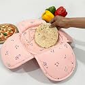 Swayam 100% Cotton Cloth Roti Casserole | Hot Chapati Box | Washable Bread Basket | 22 cm Round Roti Basket | Printed Design - Peach