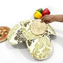 Swayam 100% Cotton Cloth Roti Casserole | Hot Chapati Box | Washable Bread Basket | 22 cm Round Roti Basket | Floral Design - Green
