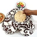 Swayam 100% Cotton Cloth Roti Casserole | Hot Chapati Box | Washable Bread Basket | 22 cm Round Roti Basket | Ethnic Motif Design - Brown