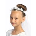 Swea Pea & Lilli Girls First Communion Veil - White Holy 1st Communion Headpiece with