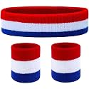 Sweat Band Headband Wristbands for Men - Head Wrist Sweatband Set for Women Kids Boys Girls - Ideal for Sports Athletics Event Workout Exercise Basketball Running Tennis Football