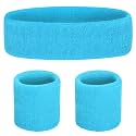 Sweat Band Headband Wristbands for Men - Head Wrist Sweatband Set for Women Kids Boys Girls - Ideal for Sports Athletics Event Workout Exercise Basketball Running Tennis Football