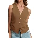 Sweater Vest Women Dressy Button Up Knit Sleeveless Tank Tops Work Business Casual Outfits Summer