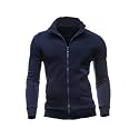 Sweaters for Men Cardigan Sweatshirt Hoodless Zip Up Jacket High Neck Lightweight Sueter Para Hombres