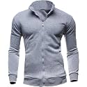 Sweaters for Men Cardigan Sweatshirt Hoodless Zip Up Jacket High Neck Lightweight Sueter Para Hombres