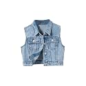 SweatyRocks Girl's Denim Vest Button Down Sleeveless Jean Jacket Outerwear