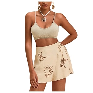 SweatyRocks Womens Boho Mini Skirts Floral Shorts