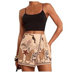SweatyRocks Womens Boho Mini Skirts Floral Shorts