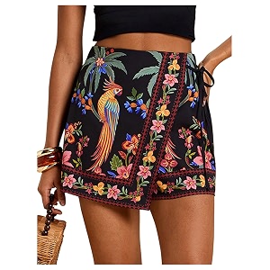 SweatyRocks Womens Boho Mini Skirts Floral Shorts