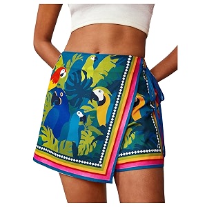 SweatyRocks Womens Boho Mini Skirts Floral Shorts
