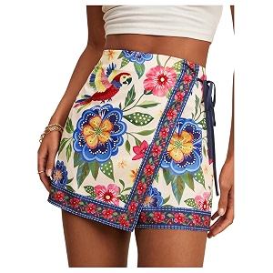 SweatyRocks Womens Boho Mini Skirts Floral Shorts