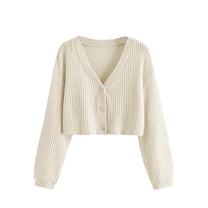 SweatyRocks Womens Long Sleeve Button Front V
