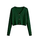 SweatyRocks Women39s Long Sleeve Button Front V