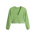 SweatyRocks Women39s Long Sleeve Button Front V