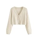 SweatyRocks Women39s Long Sleeve Button Front V