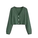 SweatyRocks Women39s Long Sleeve Button Front V