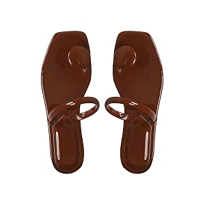 SweatyRocks Womens PU Leather Open Square Toe