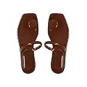 SweatyRocks Women39s PU Leather Open Square Toe