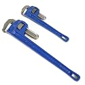 WADFOW Drop Forged 2 Piece (12", 18 ") Pipe Wrench Set: Heavy Duty Hand Tools with Adjustable Plumbing Wrench, Exceed GGG standard