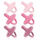 Sweet Child Pacifiers 0-18 Months, Set of 6 Ultra-Light Silicone Binkies with Collapsible Handle &amp; 3 Air Holes for Added Safety, Best Newborn Pacifiers for Baby Boys Or Girls