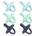 Sweet Child Pacifiers 0-18 Months, Set of 6 Ultra-Light Silicone Binkies with Collapsible Handle &amp; 3 Air Holes for Added Safety, Best Newborn Pacifiers for Baby Boys Or Girls