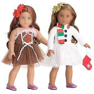 18 inch christmas doll clothes amp costumes party dress snow man amp gingerbread man outfits