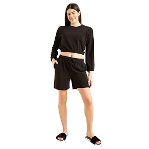Sweet Dreams Womens Cotton Blend Solid Pajama