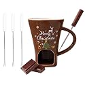 Sweet Fondue Cup, Tealight Chocolate Fondue Mug, Chocolate Fondue Cup, Fondue Cups Tealight, Mini Fondue Mug for Chocolate (Christmas Brown)