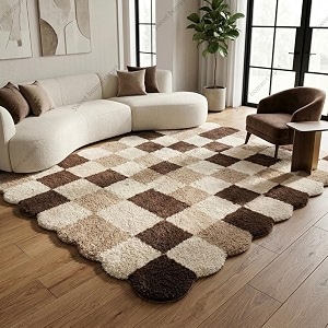 SWEET HOMES Brown Beige Carpet for Living
