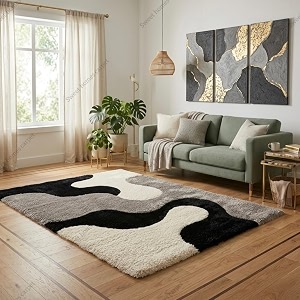 SWEET HOMES Carpets for Bedroom Handwoven Shaggy